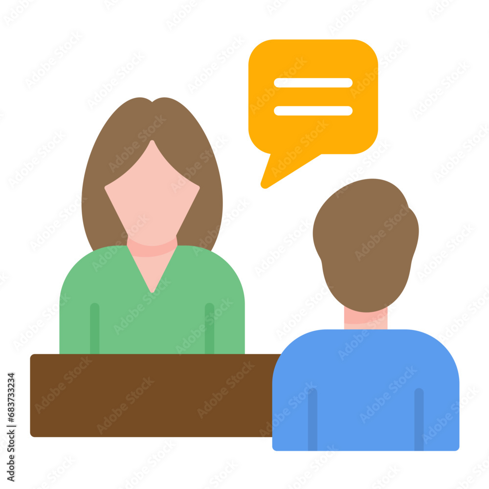 Interview Flat Multicolor Icon Interview Flat Multicolor Icon