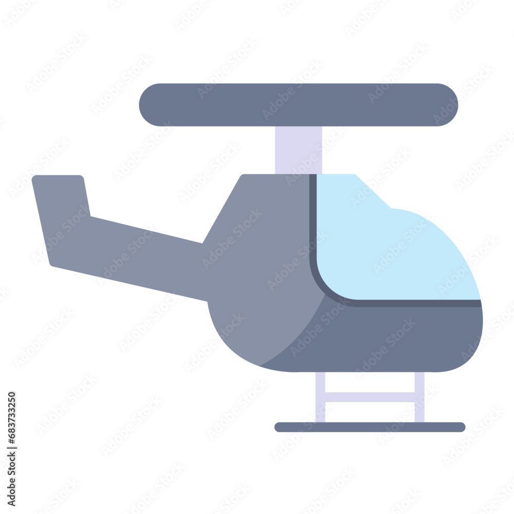 Helicopter Flat Multicolor Icon