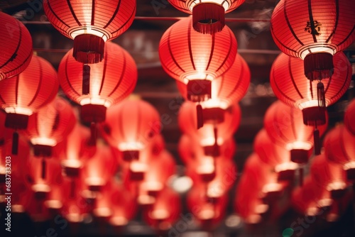 Chinese lanterns. Japanese asian new year red lamps festival Chinese New Year Lanterns photo