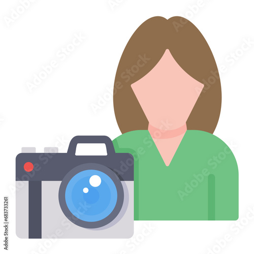 Cameraman Flat Multicolor Icon