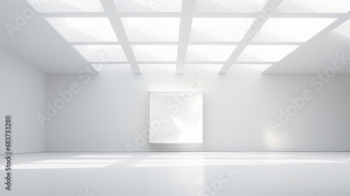 a white room with a white ceiling