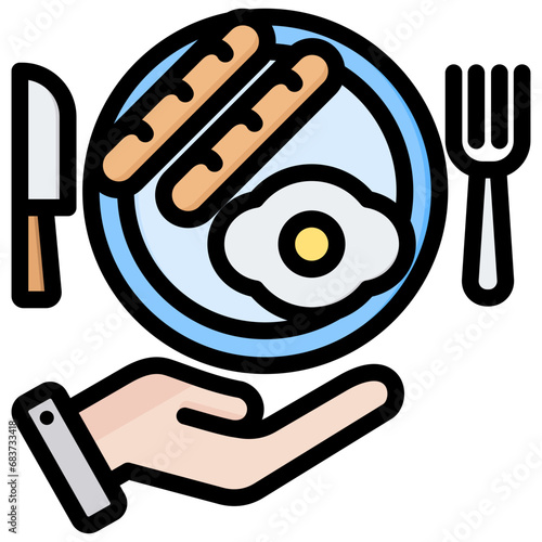 Food Outline Color Icon