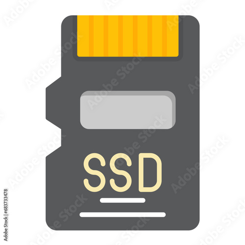 SSD Card Flat Multicolor Icon