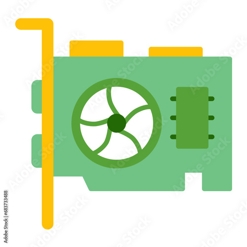 Vga Card Flat Multicolor Icon