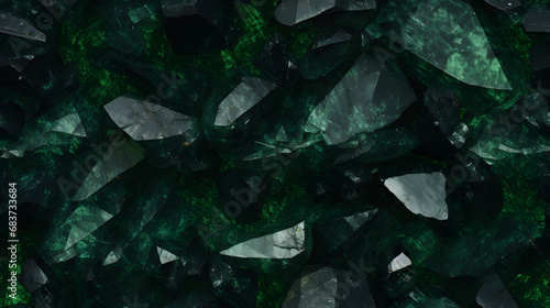 Seamless green granite texture with dark and light green crystals