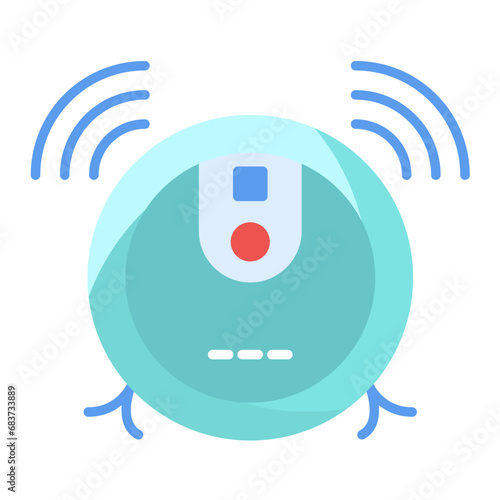 Robot Vaccum Flat Multicolor Icon
