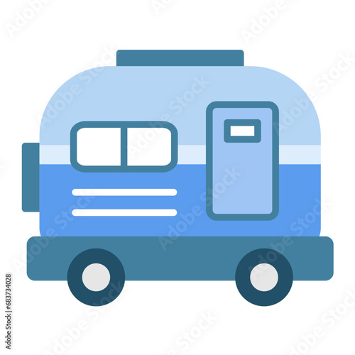 House on Wheels Flat Multicolor Icon