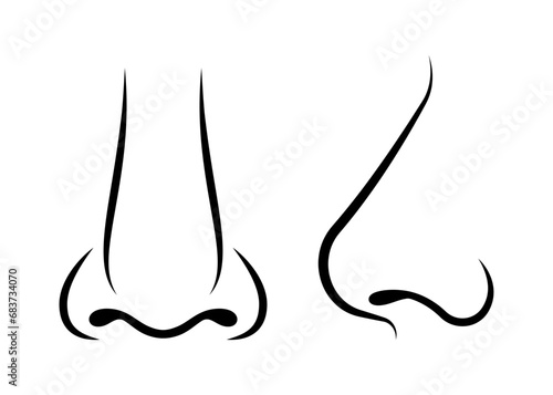 Nose line icon isolated on white background.