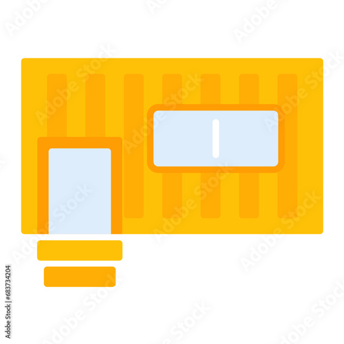 Container House Flat Multicolor Icon