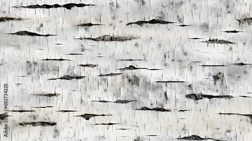 Seamless silver birch bark texture with white and black markings photo