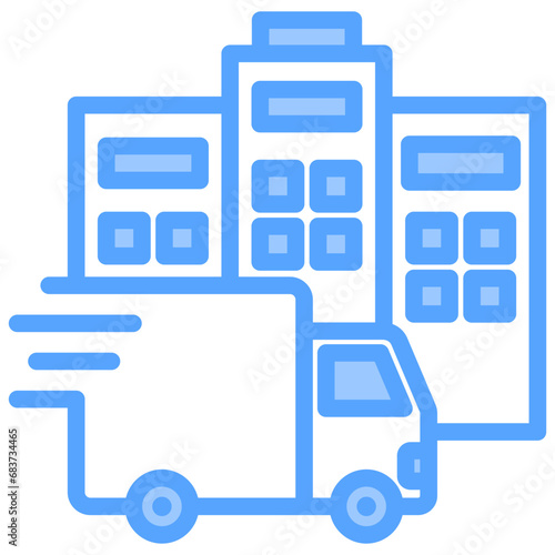 Company Delivers Blue Icon
