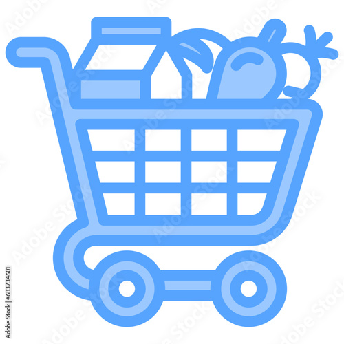 Grocery Delivery Blue Icon