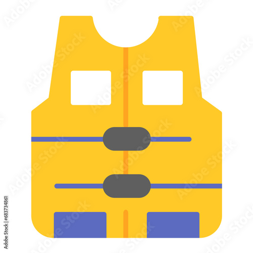 Life Jacket Flat Multicolor Icon