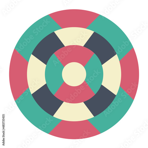 Dartboard Flat Multicolor Icon