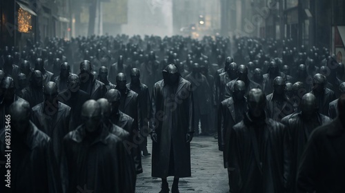 a group of people in black robes photo