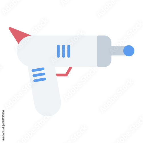 Space Gun Flat Multicolor Icon