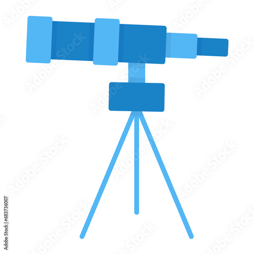 Telescope Flat Multicolor Icon