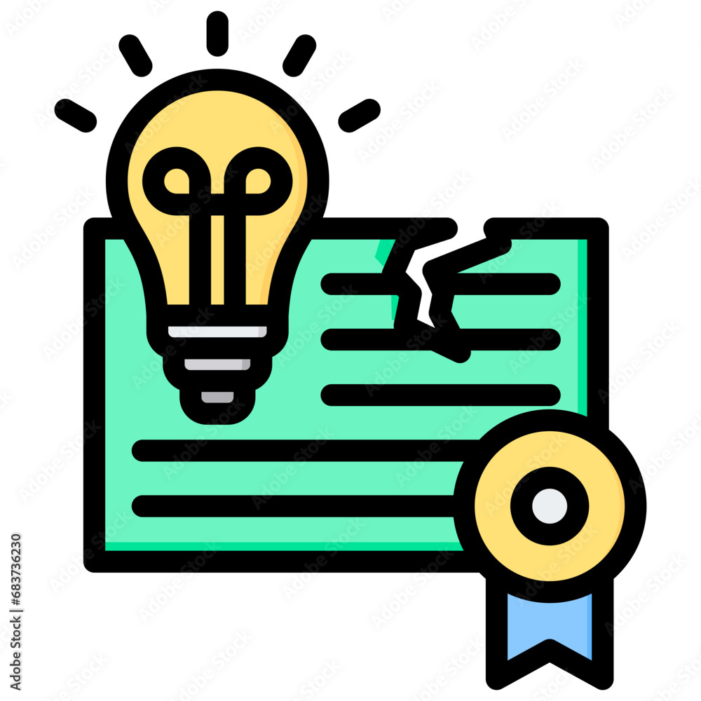 Infringement Outline Color Icon Infringement Outline Color Icon