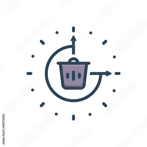 Color illustration icon for waste time