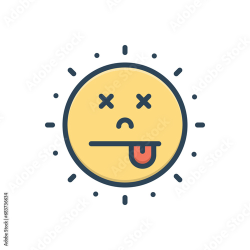 Color illustration icon for waste time