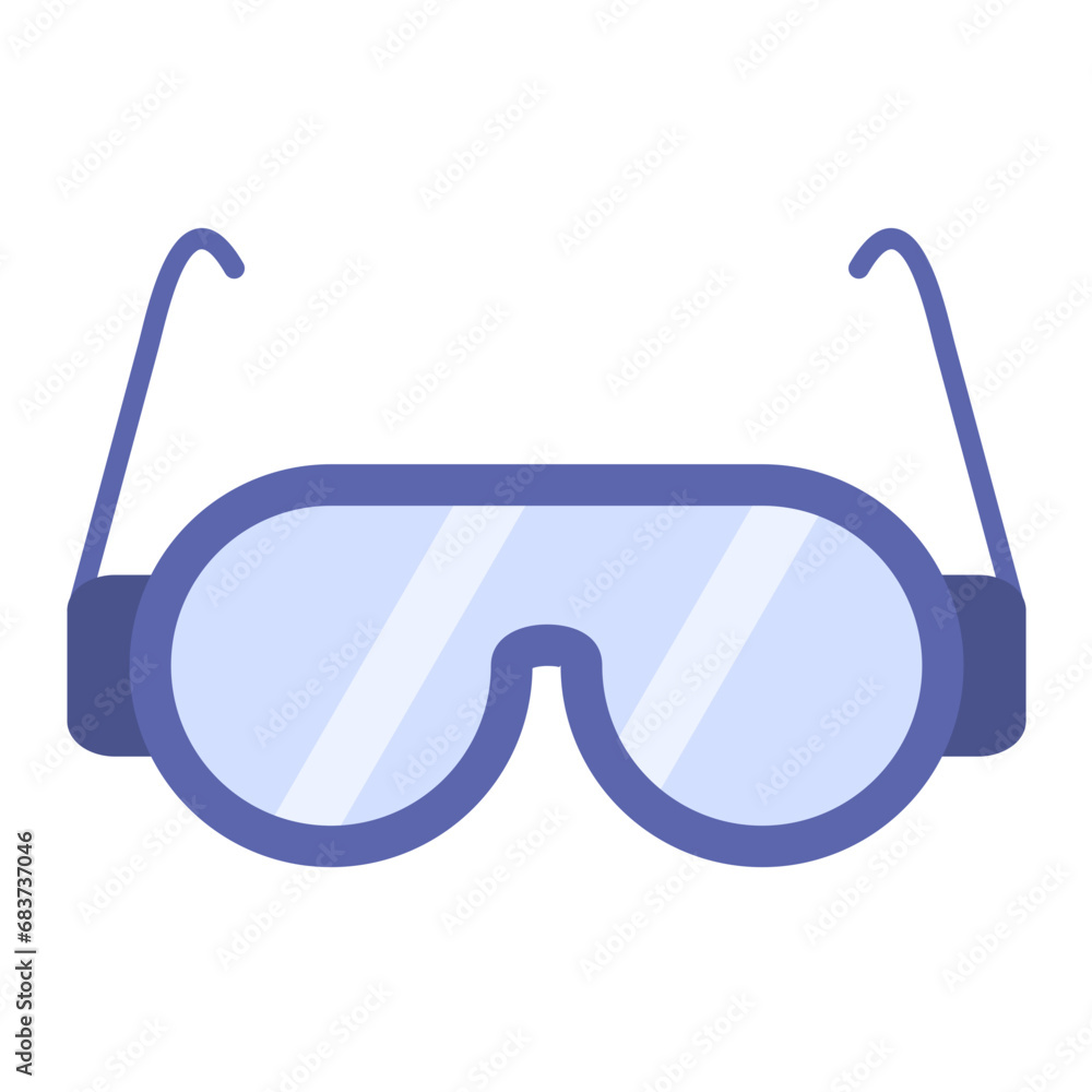 Safety Glasses Flat Multicolor Icon Safety Glasses Flat Multicolor Icon