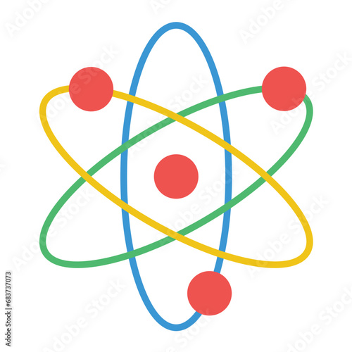 Atom Flat Multicolor Icon