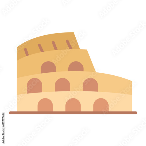 Colosseum Flat Multicolor Icon