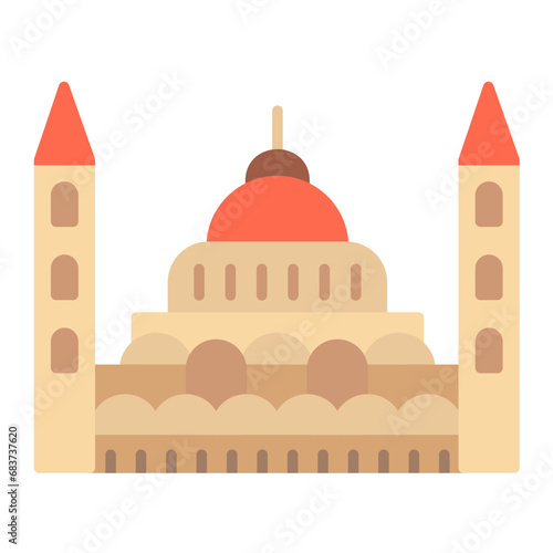 Hungarian Parliament Flat Multicolor Icon