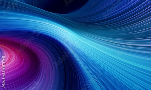 Blue, Purple and Turquoise Colored Swirls form Colorful Neon Lines Background. 3D Render, Generative AI