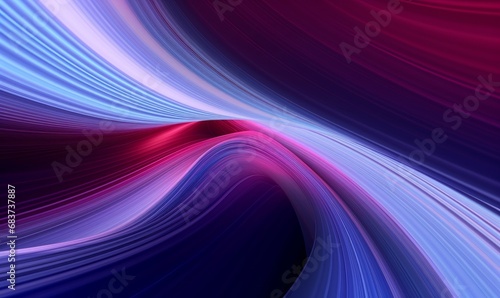 Wavy Swoosh Tunnel with Blue, Pink and Purple Swirls. 3D Render, Generative AI