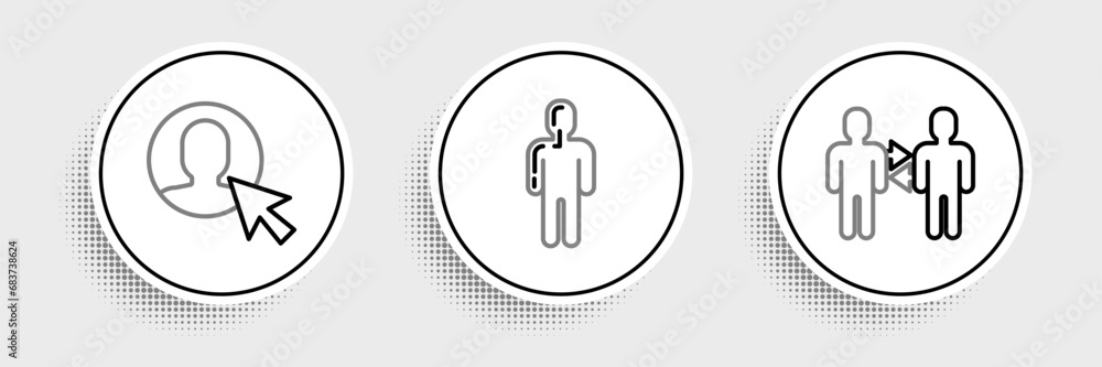 Set line Project team base, User of man in business suit and icon. Vector Set line Project team base, User of man in business suit and icon. Vector