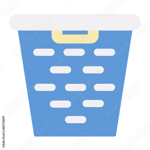 Clothes Basket Flat Multicolor Icon