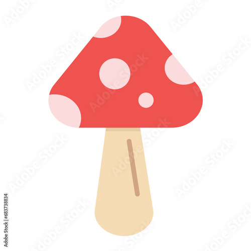 Spring Mushroom Flat Multicolor Icon