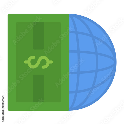 Global Earning Flat Multicolor Icon