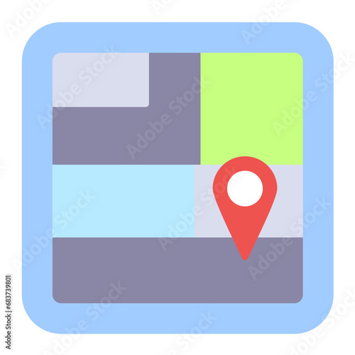 Free Download Route Map Flat Multicolor Icon - GFXLoad
