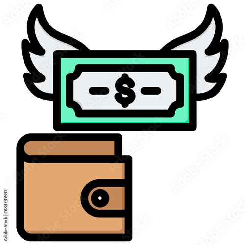 Spending Money Outline Color Icon