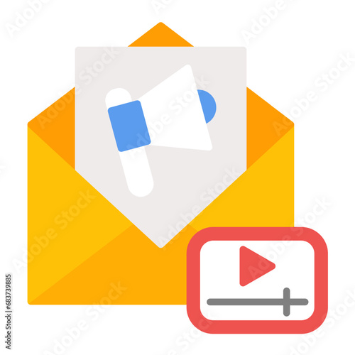 Free Download Email Video Marketing Flat Multicolor Icon - GFXLoad