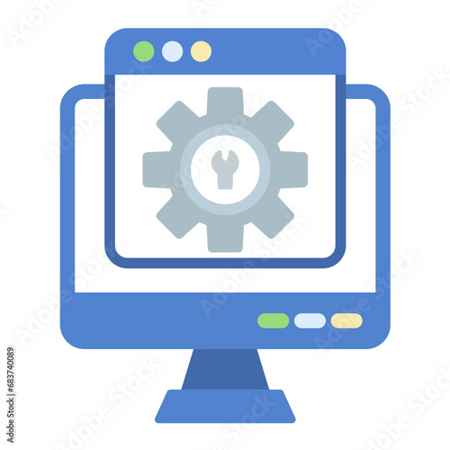Web Optimization Flat Multicolor Icon