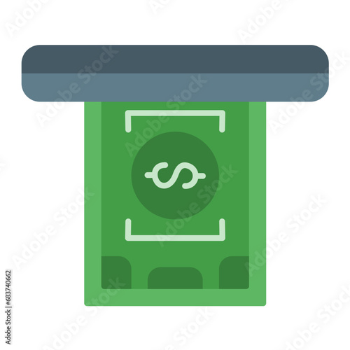 Cash Withdrawal Flat Multicolor Icon