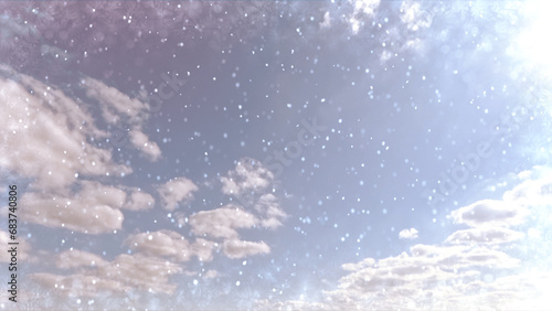Canvas-taulu cute scurry on clouds on sky background - photo of nature
