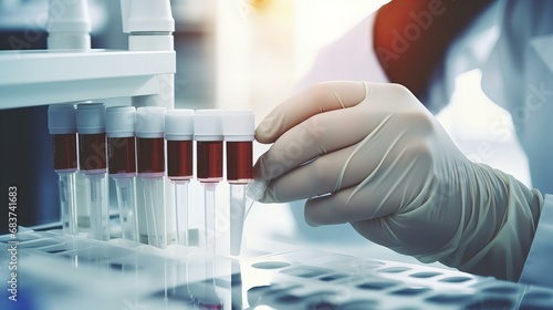 Medical Laboratory Technician Analyzing Blood Samples photo