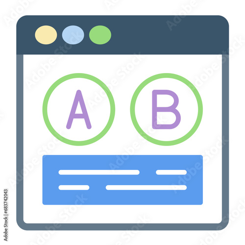 Ab Testing Flat Multicolor Icon