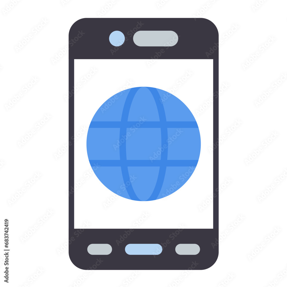 Mobile Web Flat Multicolor Icon Mobile Web Flat Multicolor Icon