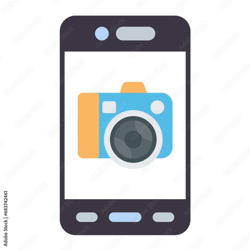 Mobile Camera Flat Multicolor Icon Mobile Camera Flat Multicolor Icon