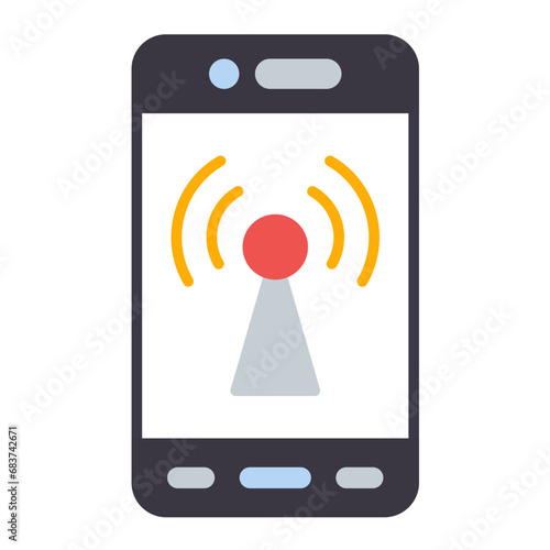 Mobile Hotspot Flat Multicolor Icon