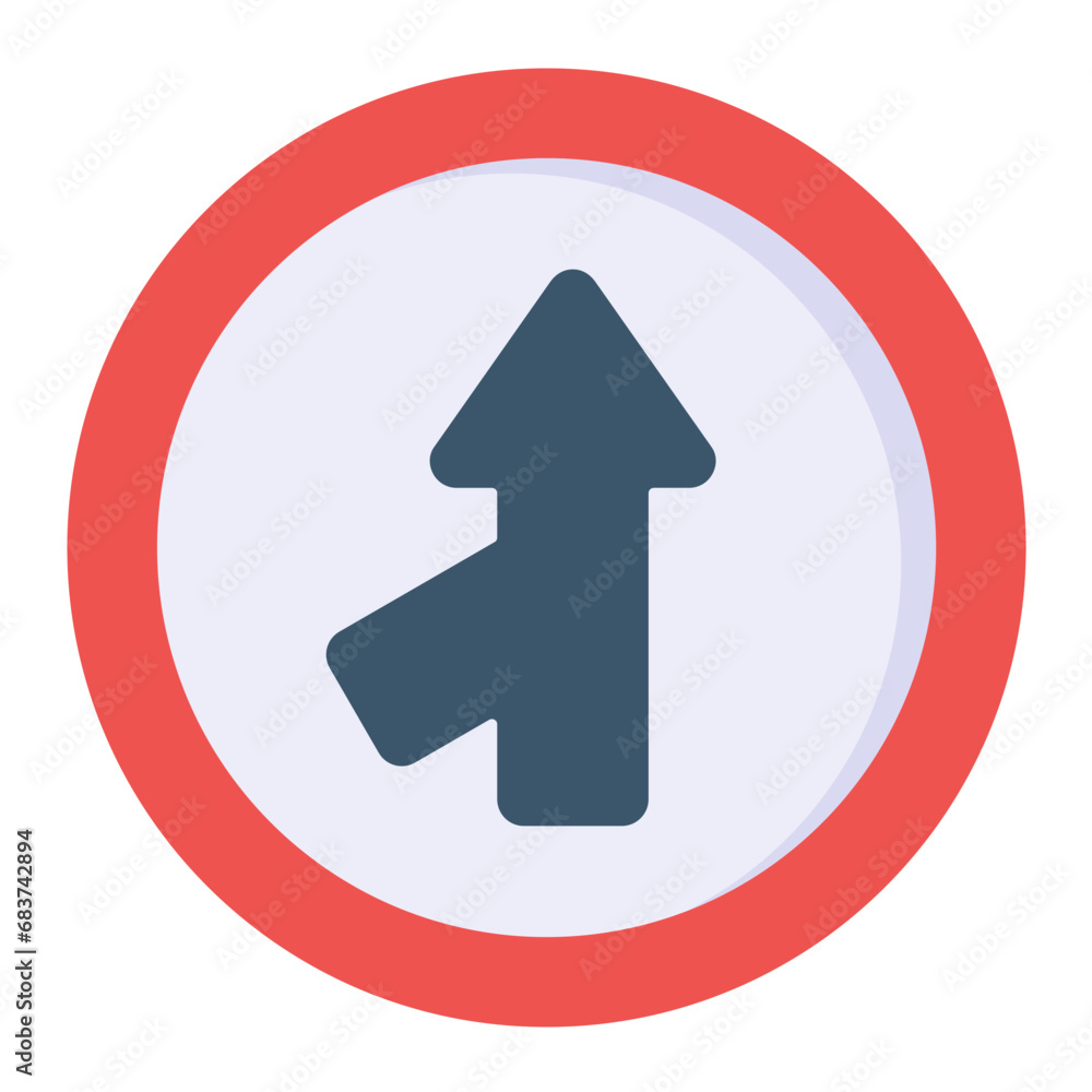 Merging Road Flat Multicolor Icon Merging Road Flat Multicolor Icon
