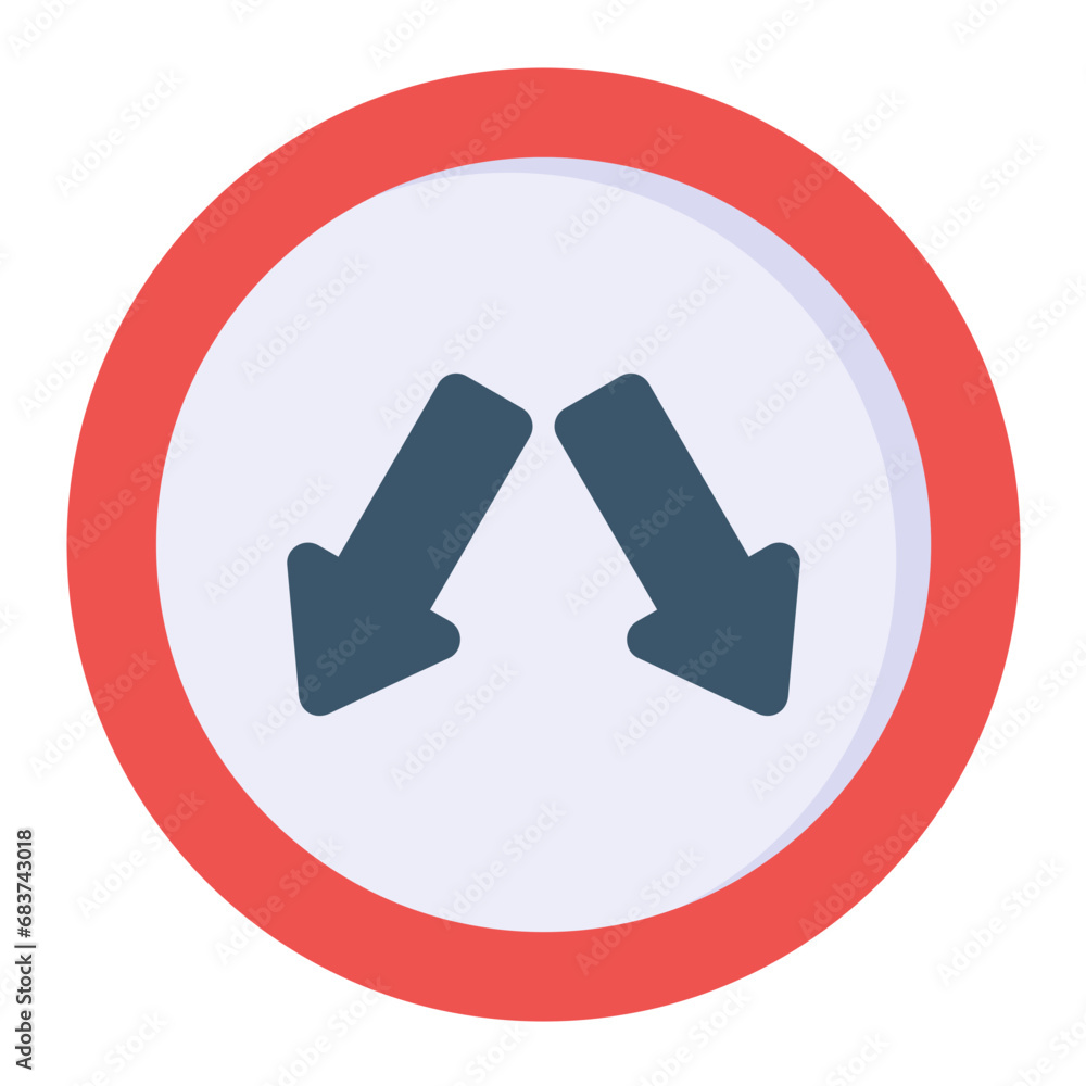 Obraz premium Keep In Lane Flat Multicolor Icon