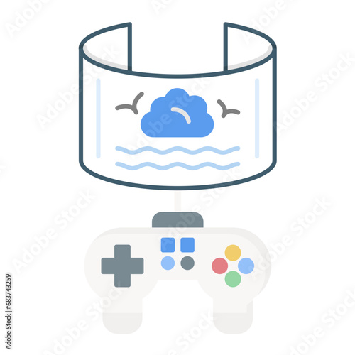 Vr Gaming Flat Multicolor Icon