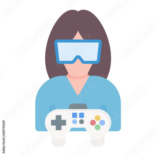 Virtual Reality Flat Multicolor Icon