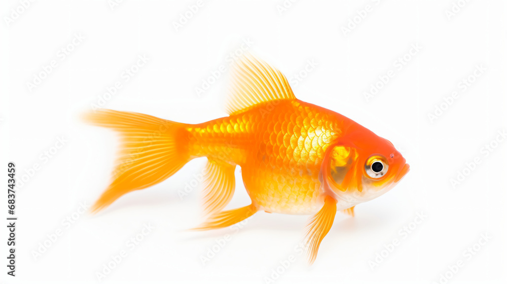 Goldfish isolated over white background